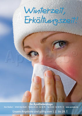 Bild 001 — ApoDeko® Apothekenplakate — Erkaeltung Grippe